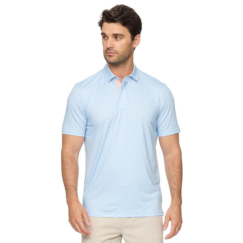 Men's Avila Blue Combo Geo Print Polo