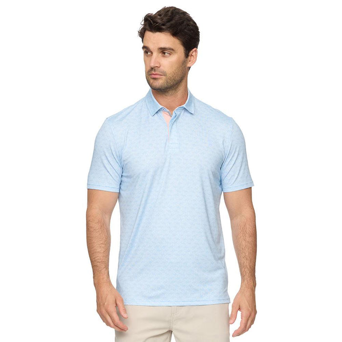 Men's Avila Blue Combo Geo Print Polo