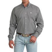 Men's Grey Print Long Sleeve Shirt