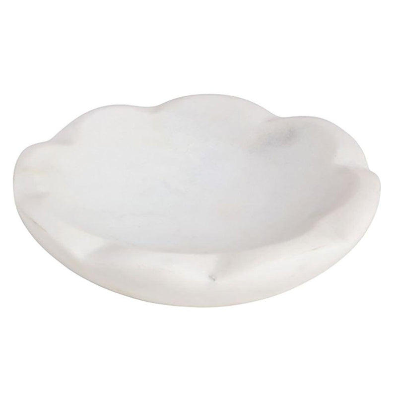 White Marble Scallop Dish