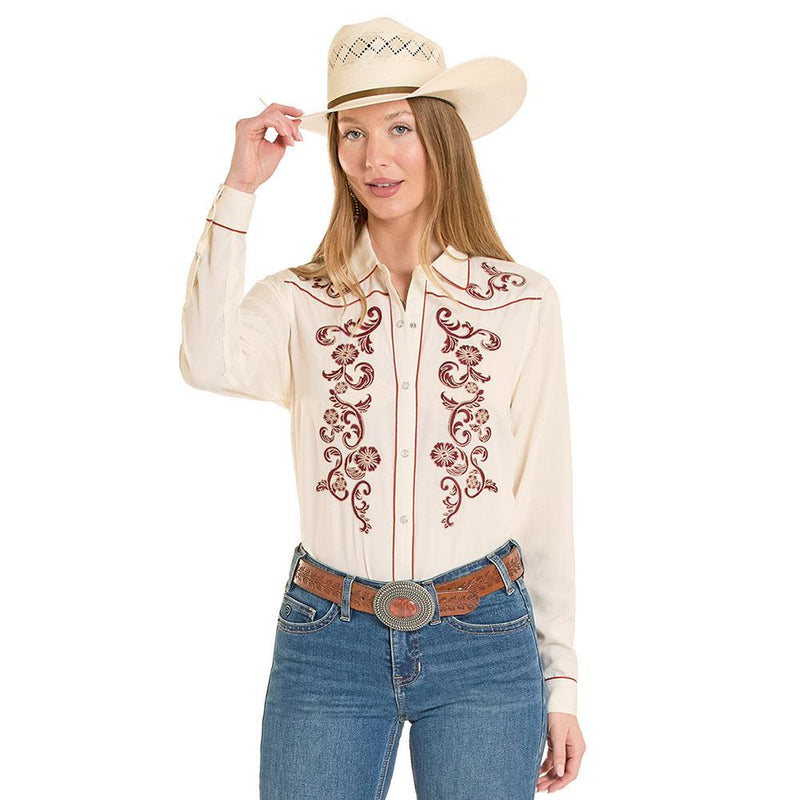 Women's Natural Embroidered Shirt