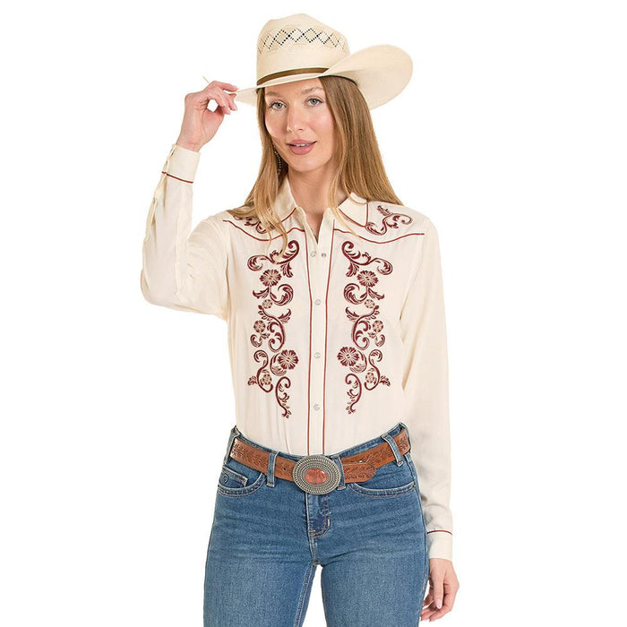 Women's Natural Embroidered Shirt