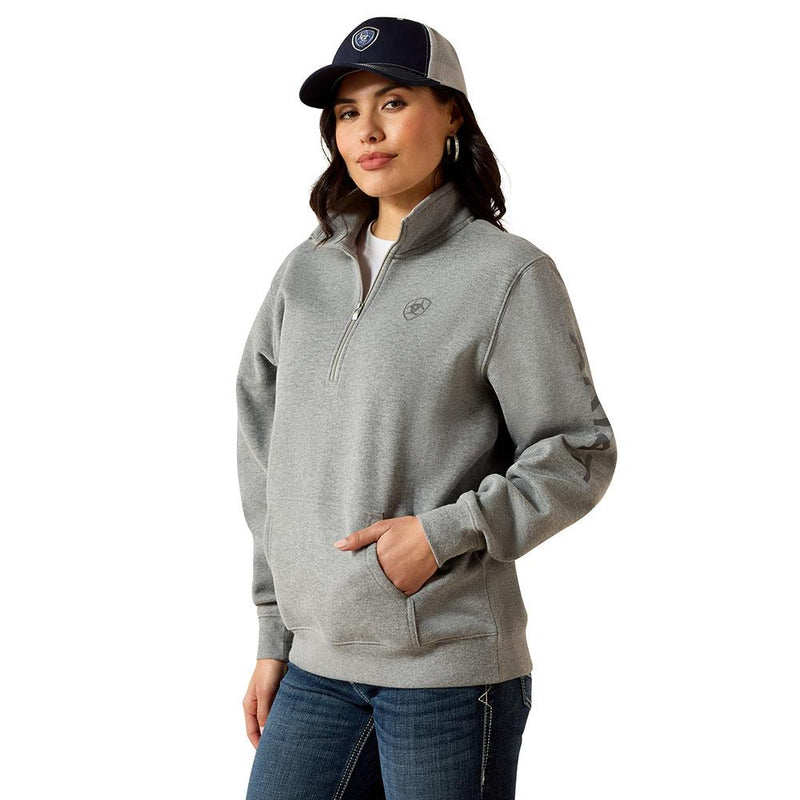 Women's Grey Logo 1/2 Zip Sweatshirt