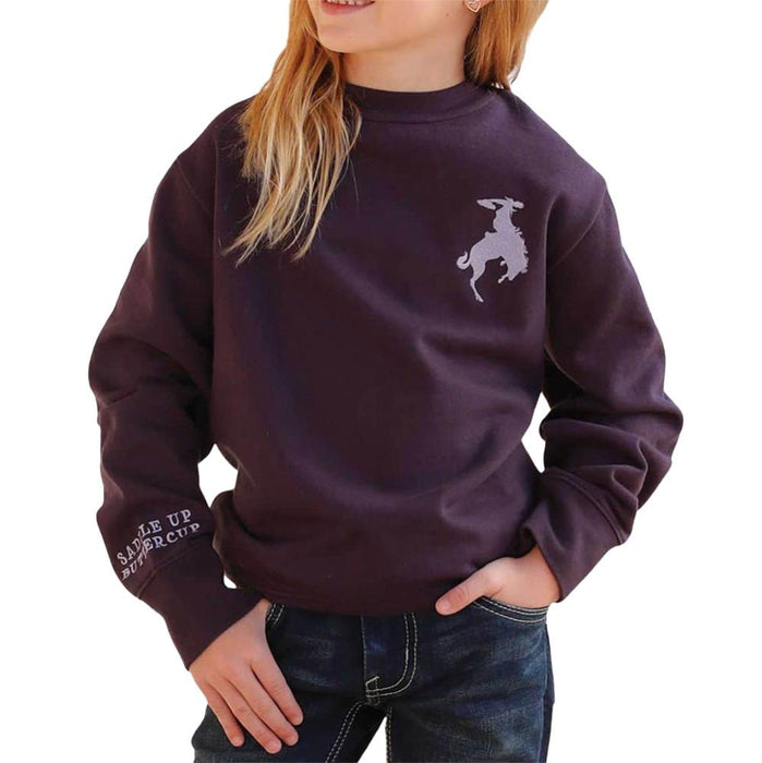 Girl's Purple Saddle Up Sweatshirt