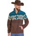 Men's Brown Fleece Border Aztec Pullover