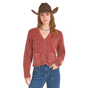 Women's Rust Sweater Cardigan