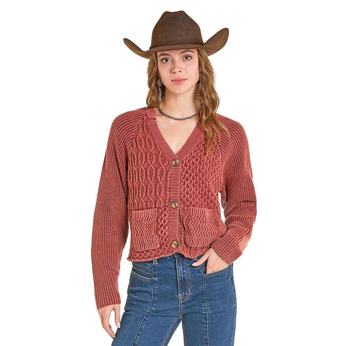 Women's Rust Sweater Cardigan