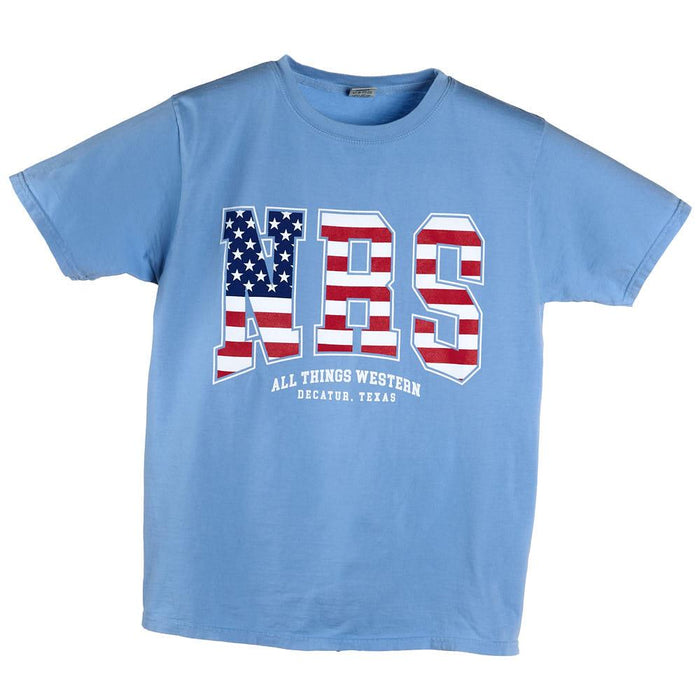 Flag All Things Western Cornflower Blue Tee Shirt
