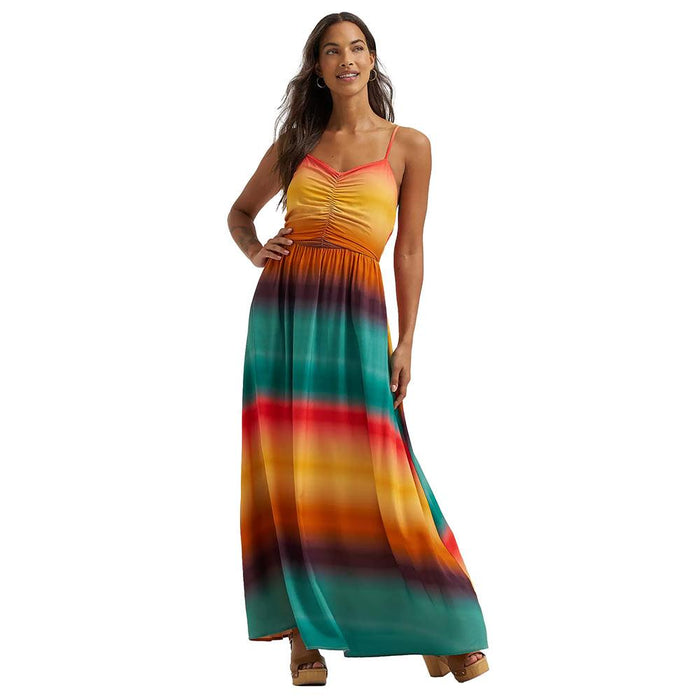 Women's Vintage Yellow Maxi Dress