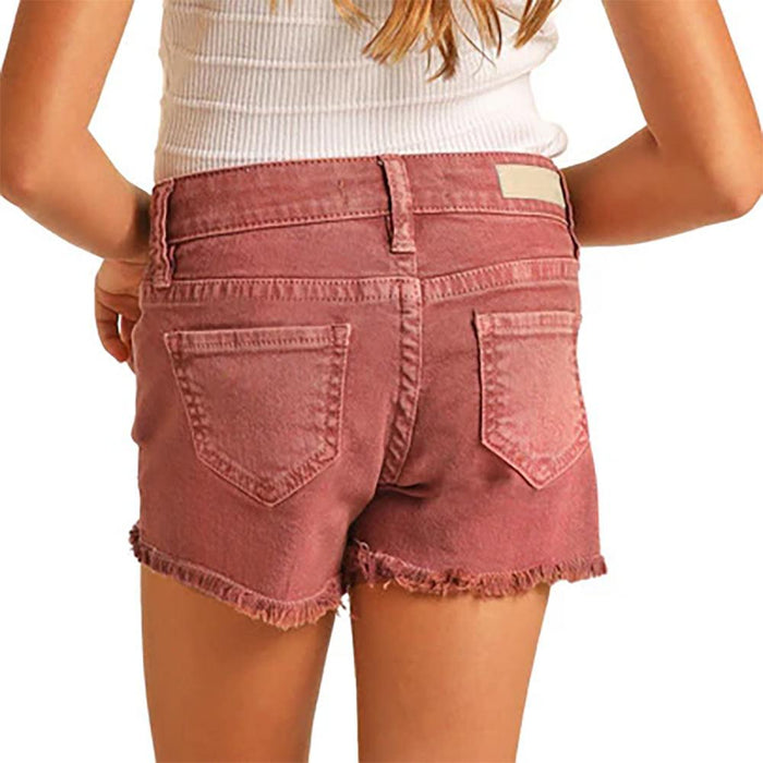 Girl's Distressed Rose Shorts