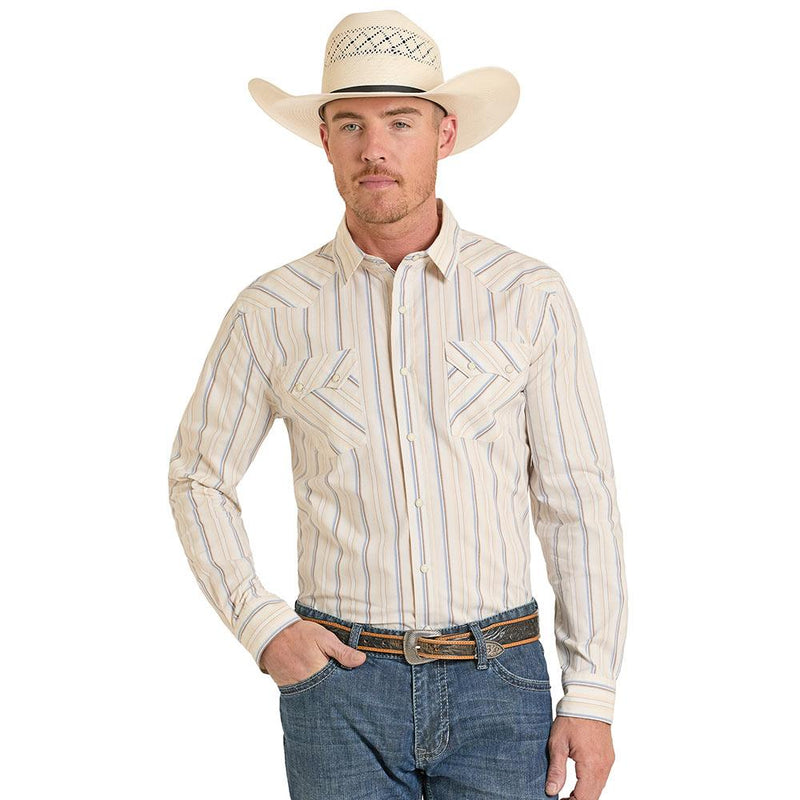 Men's Natural Vintage Striped Shirt