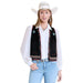 Women's Black Microsuede Embroidered Vest