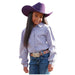 Girls Lilac Pearl Snap Shirt