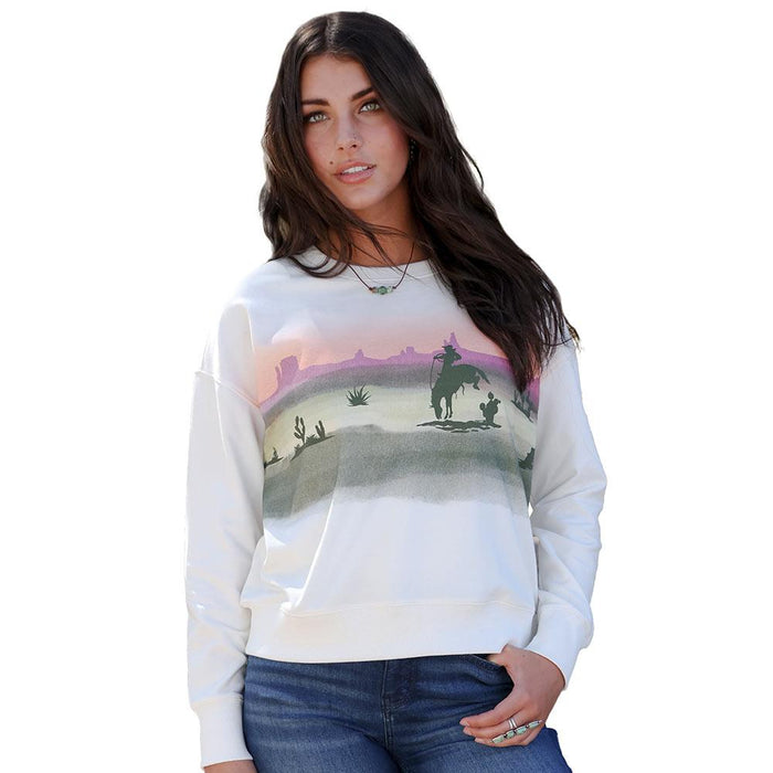 Women's Cream Desert Scene Sweatshirt