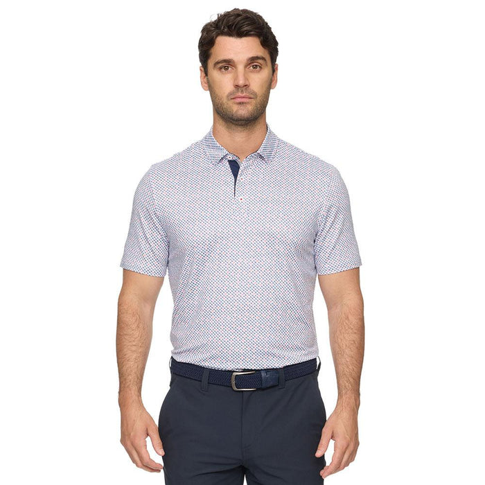 Men's White Lakewood Arrow Geo Print Polo