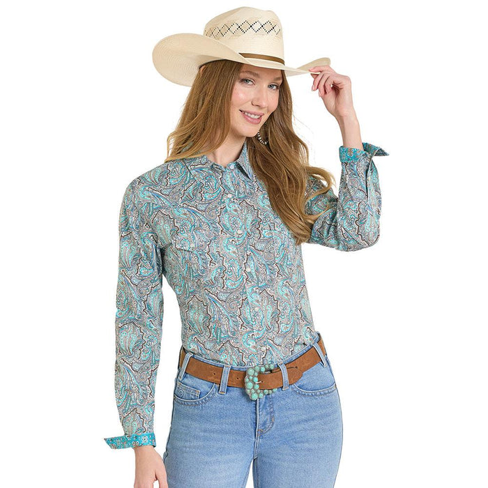 Women's Turquoise Paisley Shirt