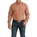 Men's White Orange Square Print Shirt