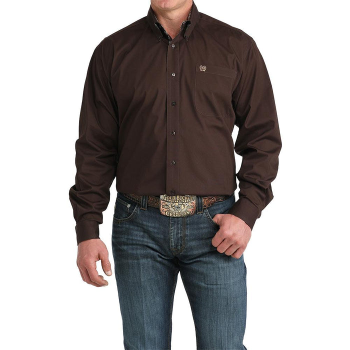 Men's Brown Solid Shirt