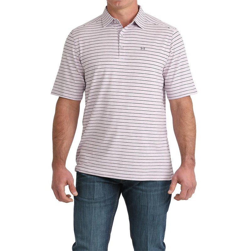 Men's Lilac Stripe Short Sleeve ArenaFlex Polo