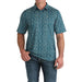 Men's Blue Print Short Sleeve ArenaFlex Polo