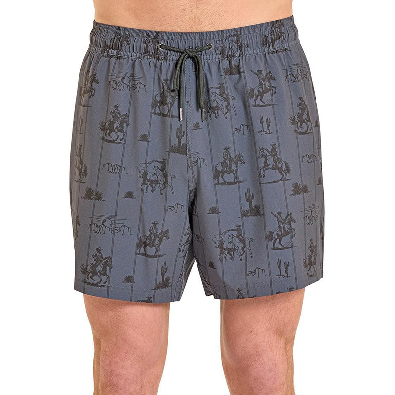 Men's Charcoal Novelty Swim Trunks