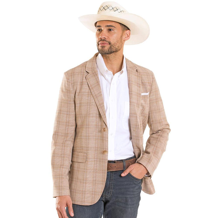 Men's Tan Plaid Sports Coat