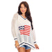 Women's White Americana Sweater