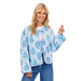 Women's Blue Floral Teller Quilted Jacket