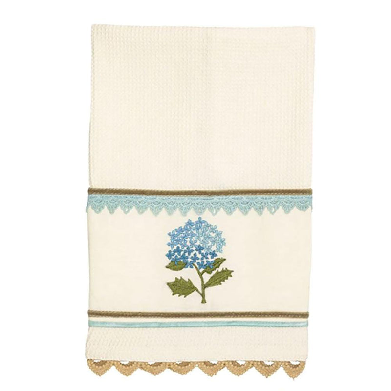 Blue Floral Embroidered Towel
