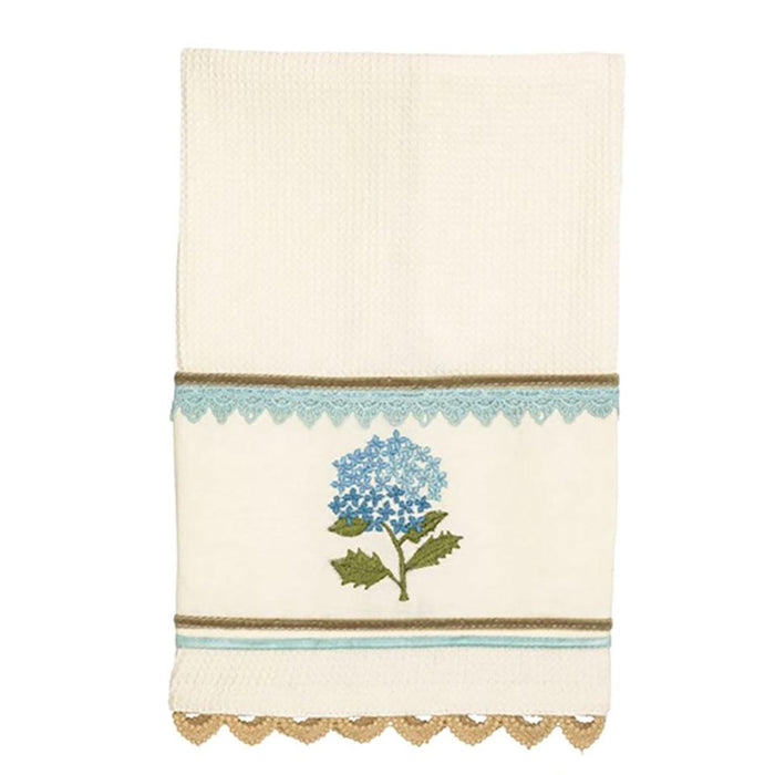Blue Floral Embroidered Towel