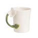 White Flower Handle Mug