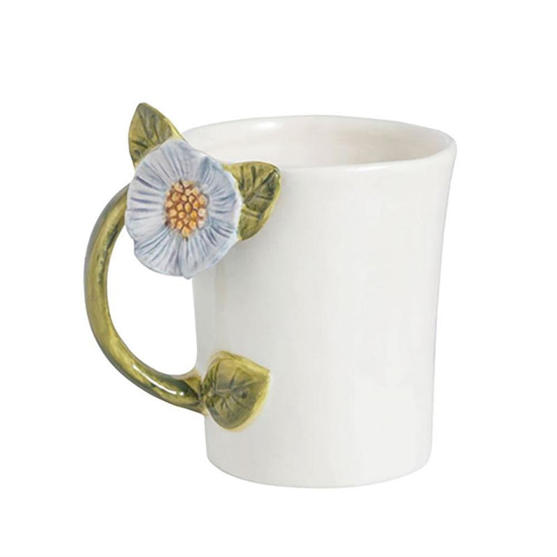 Blue Flower Handle Mug