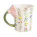 Pattern with Pink Flower Handle Mug