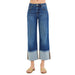 Women's Dark Crop Wide Cuffed Jeans