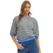 Women's Black Stripe Cuff Sleeve Top