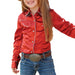 Girl's Red Satin Pearl Snap Shirt