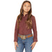Girl's Burgundy Stripe Snap Shirt
