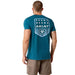 Men's Stripe Patriotic Badge Monaco Blue Tee Shirt