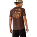 Men's Stripe Patriotic Badge Brown Tee Shirt