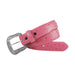 Girl's Pink Ostrich Print Leather Belt