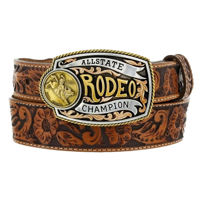 Lil Champ Floral Embossed Leather Belt