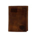 Men's Brown Distressed USA Flag Tri-Fold Wallet