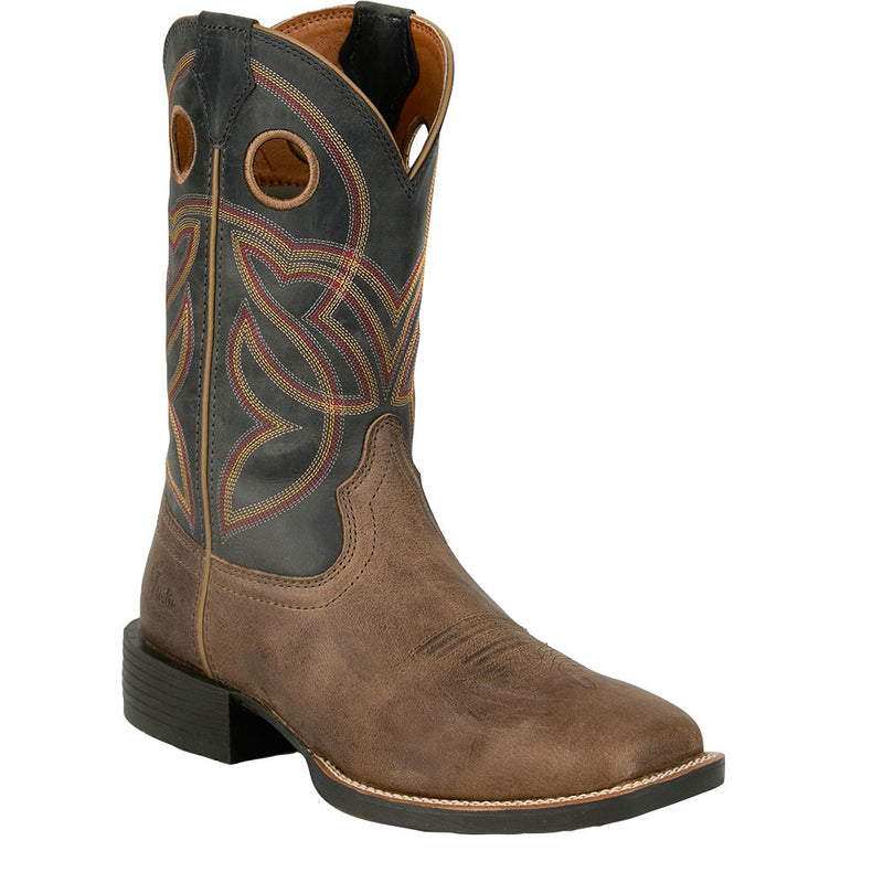 Men's Stampede Distressed Brown Water Buffalo Vamp 11in Stone Grey Water Buffalo Top