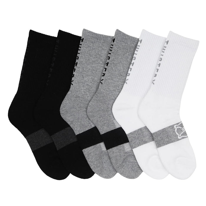 Men's Black Everyday Half Cushion Crew Sock 6 Pack