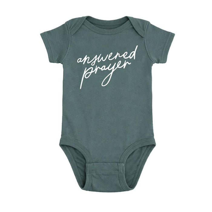 Boy's Dusty Teal Answered Prayers Onesie