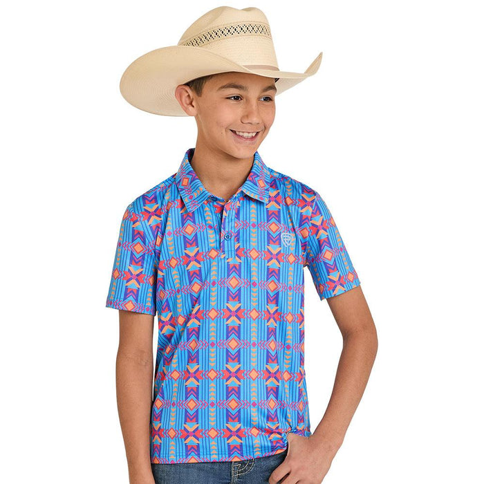 Boy's Sapphire Southwestern Polo