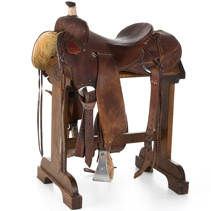 Used 16in Roughout Seat Rig Pencil Roll Ranch Roper