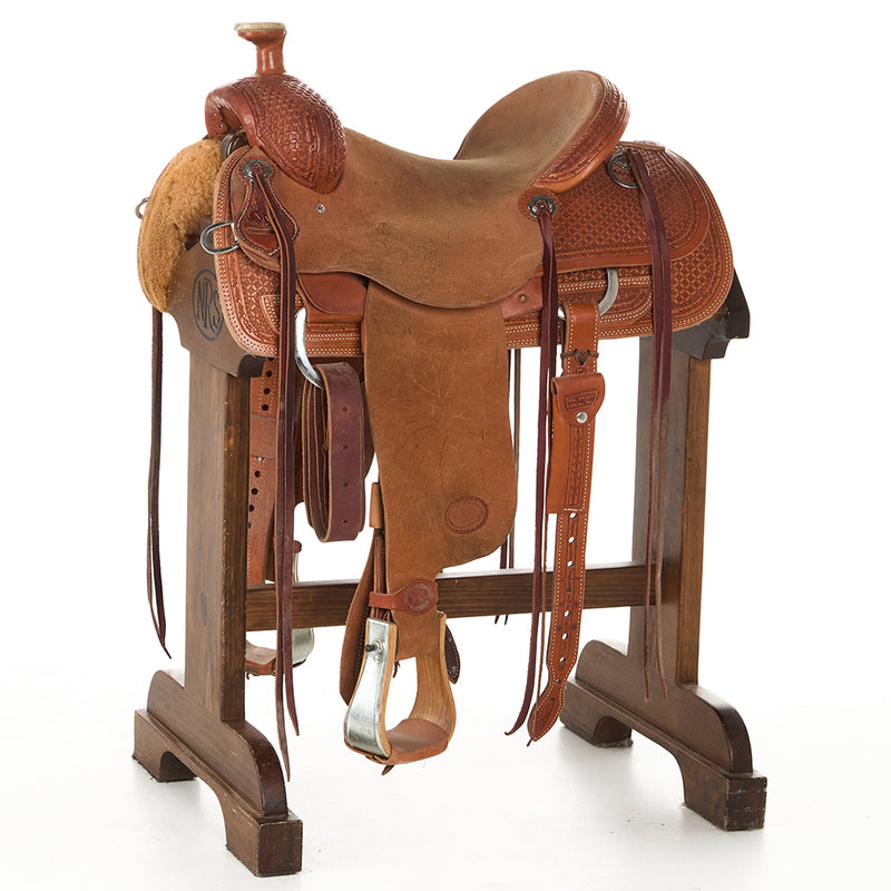 Used 15.5in Waffle Stamp Barbed Wire Border Ranch Roper