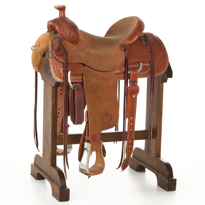 Used 15.5in Waffle Stamp Barbed Wire Border Ranch Roper