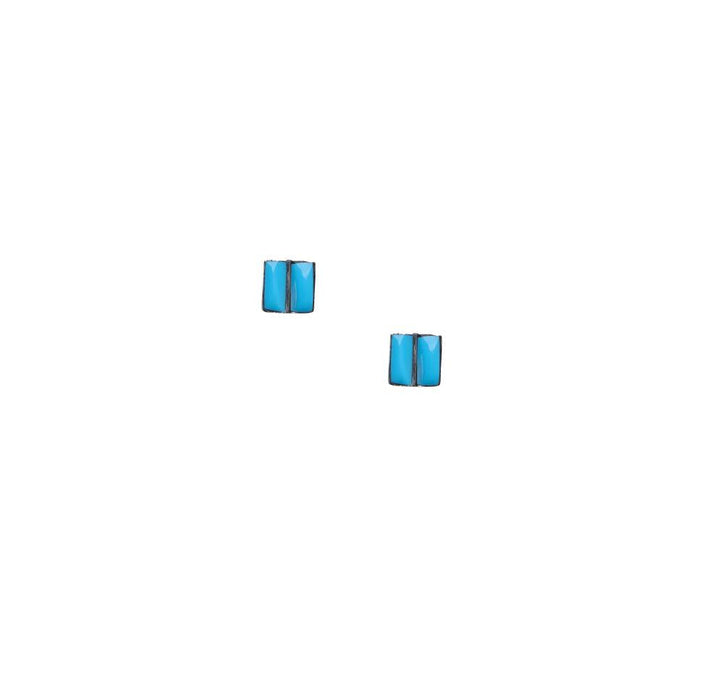 Double Rectangle Turquoise Earrings